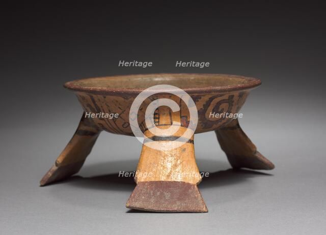 Tripod Bowl with Painted Underside, 1200-1519. Creator: Unknown.