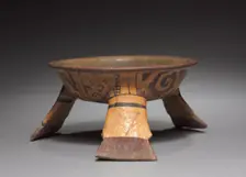 Tripod Bowl with Painted Underside, 1200-1519. Creator: Unknown