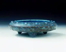Tripod brushwasher with robin's egg glaze, Yongzheng period, Qing dynasty, China, 1723-1735. Creator: Unknown