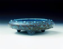 Tripod brushwasher with robin's egg glaze, Yongzheng period, Qing dynasty, China, 1723-1735. Creator: Unknown