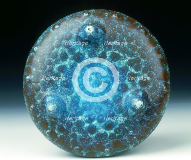 Tripod brushwasher with 'robin's egg' glaze, Yongzheng period, Qing dynasty, China, 1723-1735. Creator: Unknown.