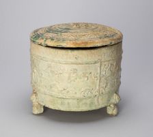 Tripod Cylindrical Jar (Lian or Zun) with Equestrians and..., Eastern Han dynasty (A.D. 25-220). Creator: Unknown