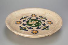 Tripod Dish with Flying Goose, Stylized Flowers and Vines, Tang dynasty (618-907). Creator: Unknown