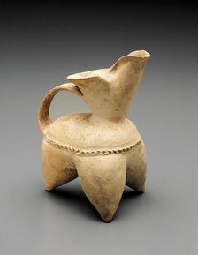 Tripod ewer with strap handle and fluted waist band (gui type), about 3000 B.C.E.. Creator: Unknown