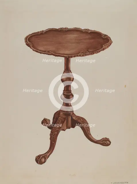 Tripod Table, c. 1936. Creator: A. Zaidenberg.
