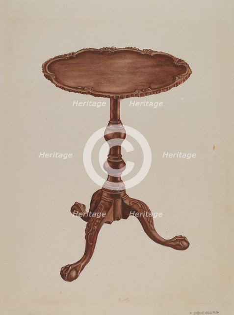 Tripod Table, c. 1936. Creator: A. Zaidenberg.