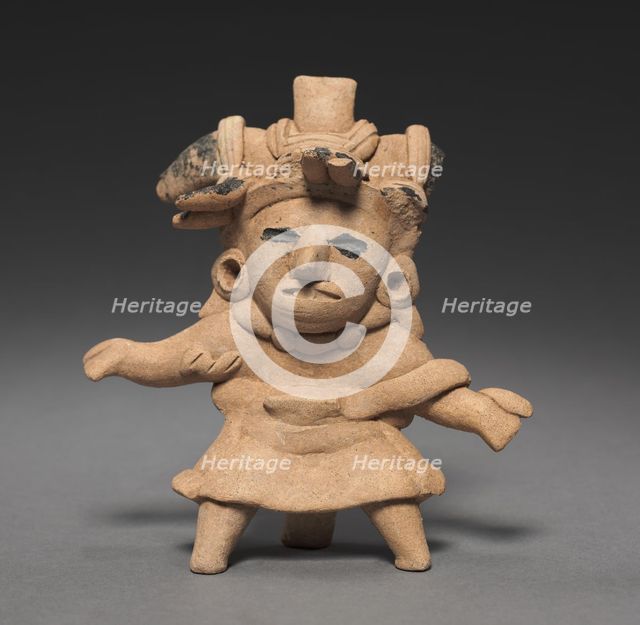 Tripod Whistle Figurine, c. 150-1 BC. Creator: Unknown.