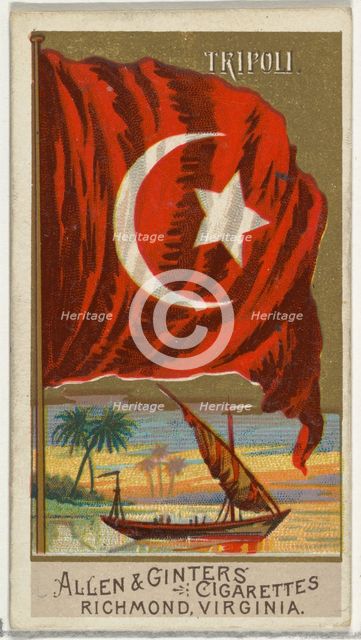 Tripoli, from Flags of All Nations, Series 2 (N10) for Allen & Ginter Cigarettes Brands, 1890. Creator: Allen & Ginter.