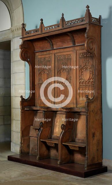 Triple Choir Stall with Canopy, French, 15th century. Creator: Unknown.