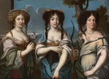 Triple portrait de femmes, anciennement dit "Les Nièces de Mazarin". Creator: Ecole Francaise