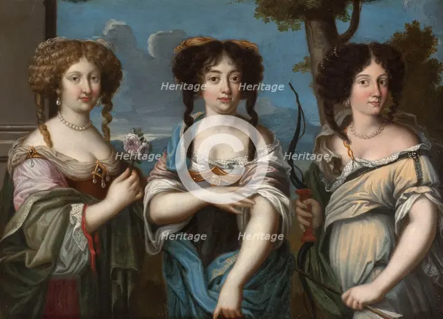 Triple portrait de femmes, anciennement dit "Les Nièces de Mazarin". Creator: Ecole Francaise.