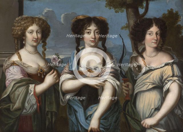 Triple portrait de femmes, anciennement dit "Les Nièces de Mazarin". Creator: Ecole Francaise.
