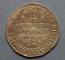 Triple Unite (reverse), 1643. Creator: Unknown