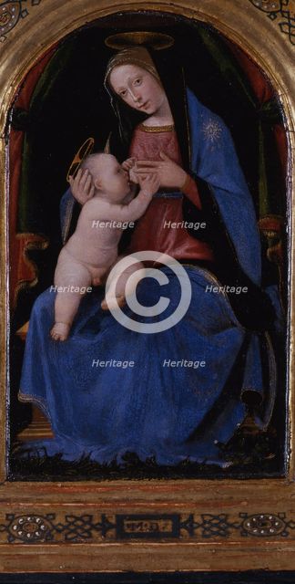 Triptych, central panel: Enthroned Maria lactans, 1500. Artist: Albertinelli, Mariotto (1474-1515)