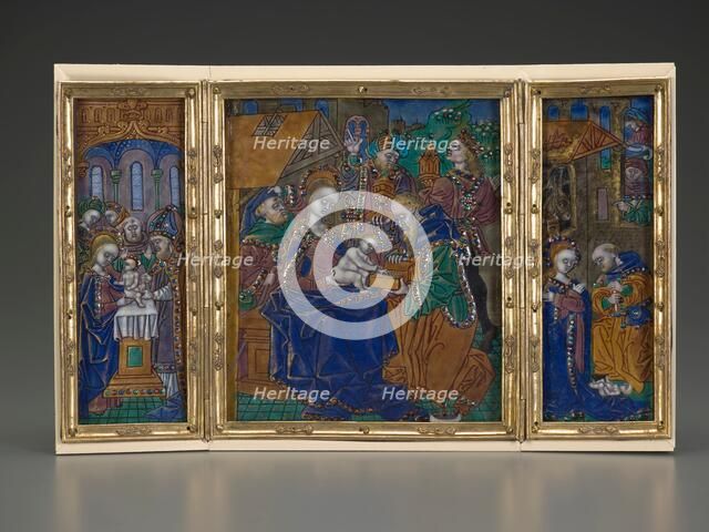 Triptych: Circumcision, Epiphany, Nativity, about 1490. Creator: Master of the Orleans Triptych.