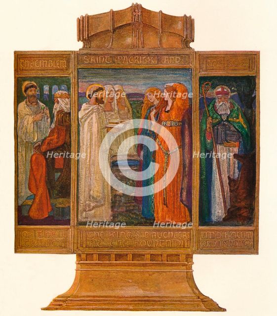 Triptych in Painted enamels: Scenes from the life of St. Patrick, 1903. Artist: Alexander Fisher