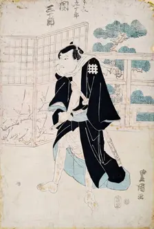 Triptych of Kabuki Actors (1), 1825-1830. Creator: Utagawa Toyokuni II