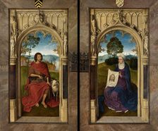 Triptych of Jan Floreins, Reverse: Saint John the Baptist and Saint Veronica , 1479. Creator: Memling; Hans (1433/40-1494)