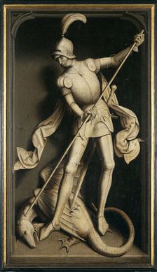 Triptych of Willem Moreel, Reverse: Saint George, 1484. Creator: Memling; Hans (1433/40-1494)