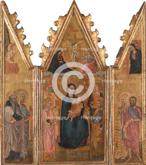 Triptych of the Madonna and Child with Saints, c1380-1395. Creators: Cristoforo di Bindoccio, Meo di Pero.