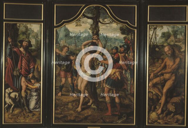 Triptych of the martyrdom of Saint Sebastian (central panel)..., between 1525 and 1566. Creator: Jan Sanders van Hemessen.