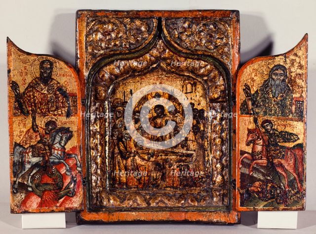 Triptych of the Dormition of the Virgin, c.1700. Creator: Greek School.