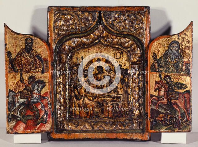 Triptych of the Dormition of the Virgin, c.1700. Creator: Greek School.