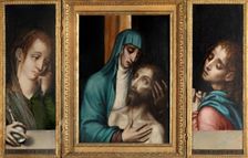Triptych of the Pietà, St John and St Mary Magdalene, between 1565 and 1570. Creator: Luis de Morales