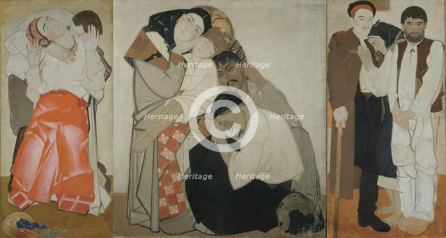 Triptych "Life" (Love. Family. Return.) , 1925-1927. Creator: Krychevsky, Fedir (1879-1947).