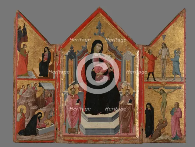 Triptych - Madonna and Child (Centrepiece) 1310-1320 Creator: Lippo di Benivieni.