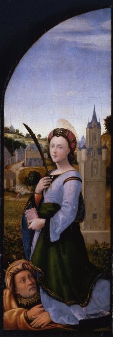 Triptych: Saint Barbara and her father Dioscurus, 1500. Artist: Albertinelli, Mariotto (1474-1515)
