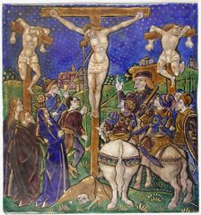 Triptych Panel with the Crucifixion, French, early 16th century. Creator: Unknown