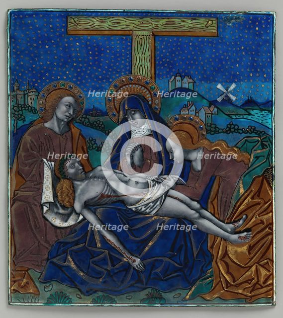 Triptych Panel with Pietá, French, 15th-16th century. Creator: Master of the Triptych of Louis XII.