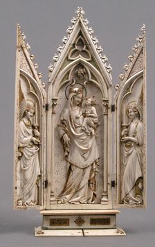 Triptych with the Coronation of the Virgin, German, 1325-50. Creator: Unknown