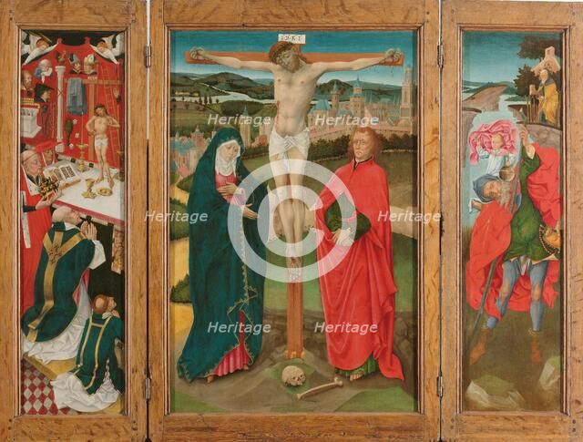 Triptych with the Crucifixion, c.1460. Creator: Anon.