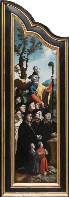 Triptych with the Crucifixion, Saints and Donors, 1530-1540. Creator: North Netherlandish Master