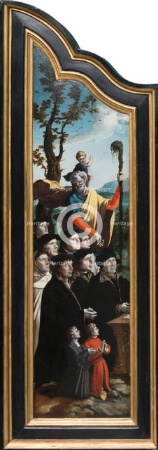 Triptych with the Crucifixion, Saints and Donors, 1530-1540. Creator: North Netherlandish Master.