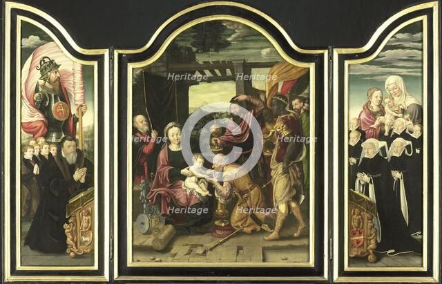 Triptych with the Adoration of the Magi, 1520-1600. Creator: Unknown.