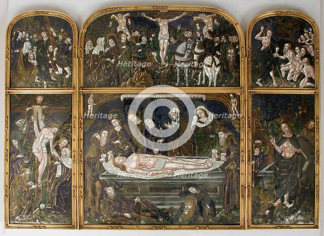 Triptych with the Entombment, French, 16th century. Creator: Unknown.