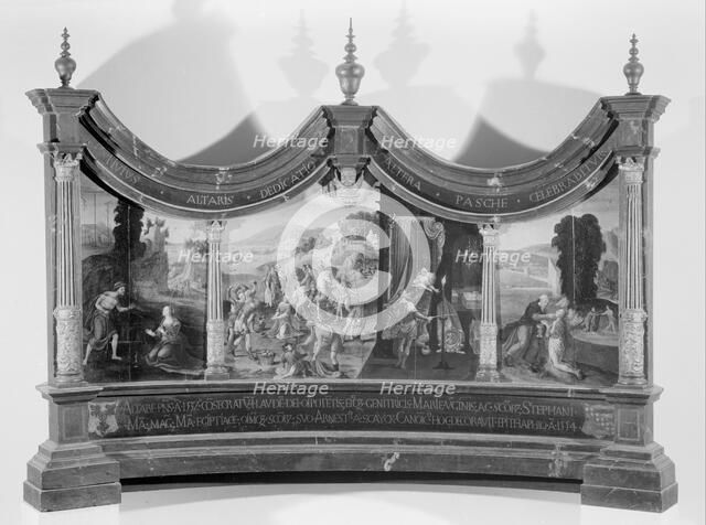 Triptych with the Stoning of Saint Stephen and the Legend of the Finding of his Grave, 1554. Creator: Anon.