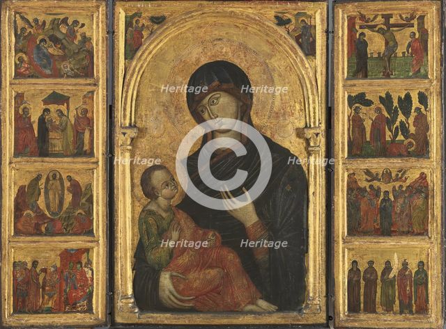 Triptych with the Virgin and Child, 1300. Creator: Anon.