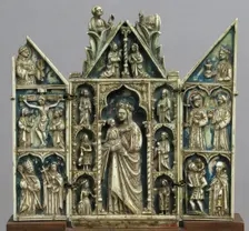 Triptych with Virgin and Child and Saints, Italian, 15th century (?). Creator: Unknown