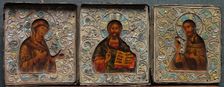 Triptych with Christ, the Virgin, and St. John the Evangelist, 1800s. Creator: Unknown