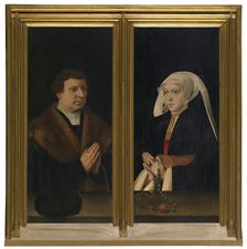 Triptych with Donors, mid-16th century. Creator: Bartholomaeus Bruyn the Elder