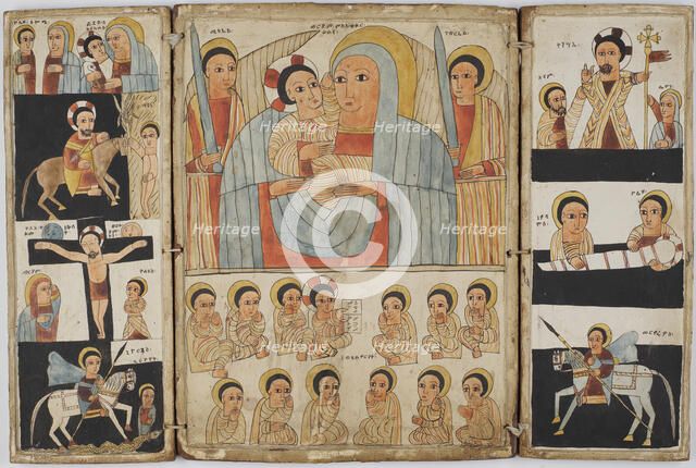 Triptych with Mary and Her Son, Archangels, Scenes from Life of Christ and Saints, early 16th cent. Creator: Unknown.