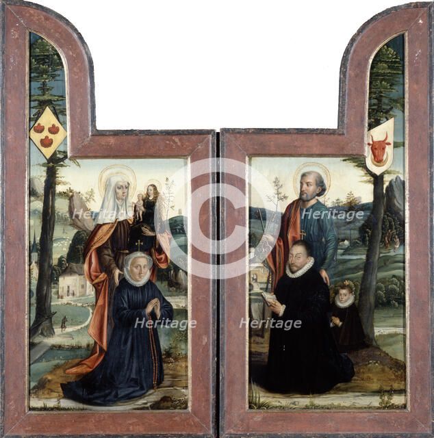 'Triptych with St Peter and St Anne', front, 16th Century.  Artist: Bernaert van Orley