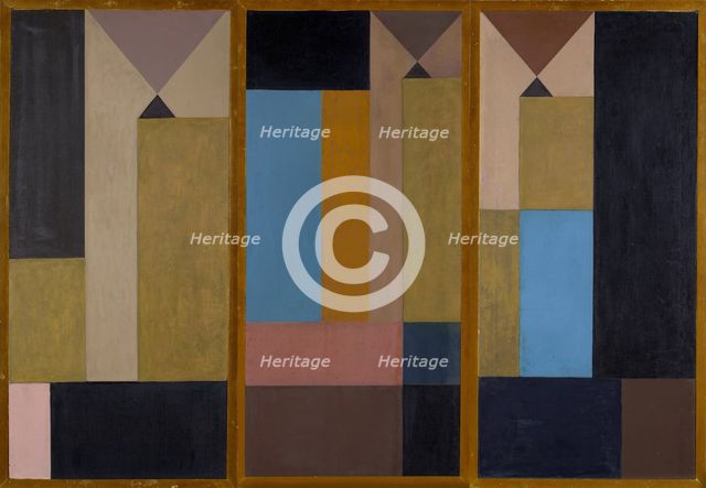 Triptych. Vertical-Horizontal Composition with Reciprocal Triangles, c1918. Creator: Taeuber-Arp, Sophie (1889-1943).