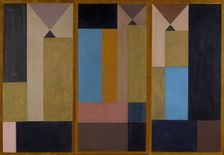 Triptych. Vertical-Horizontal Composition with Reciprocal Triangles, c1918. Creator: Taeuber-Arp, Sophie (1889-1943)