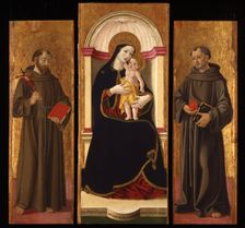 Triptych: Virgin and child with Saints Francis and Anthony Abbot