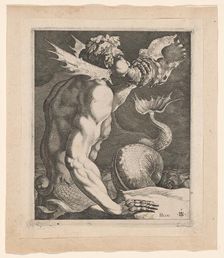 Triton Blowing on a Conch, c.1618. Creator: Jacob III de Gheyn